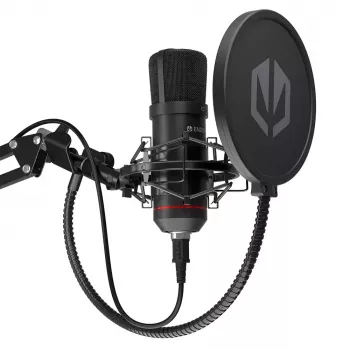 ENDORFY Solum – USB-C laidinis kardioidinis mikrofonas, 16 bitų / 48 kHz, 18–21000 Hz, stalinis laikiklis, 2,9 m kabelis, ausinių išvestis, popfiltras