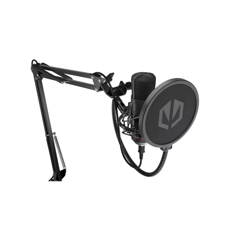 ENDORFY Solum – USB-C laidinis kardioidinis mikrofonas, 16 bitų / 48 kHz, 18–21000 Hz, stalinis laikiklis, 2,9 m kabelis, ausinių išvestis, popfiltras