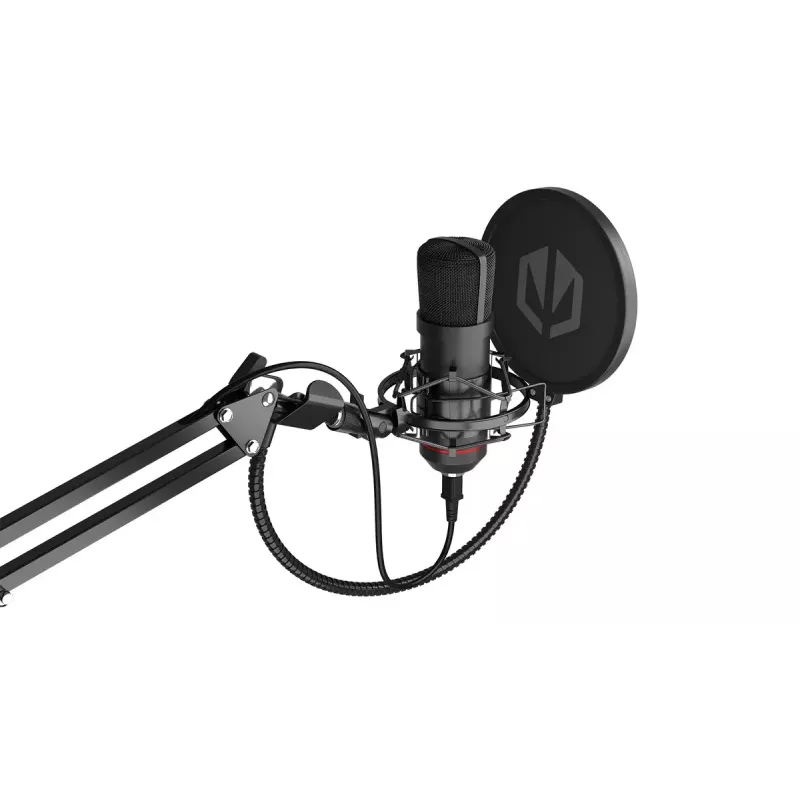 ENDORFY Solum – USB-C laidinis kardioidinis mikrofonas, 16 bitų / 48 kHz, 18–21000 Hz, stalinis laikiklis, 2,9 m kabelis, ausinių išvestis, popfiltras
