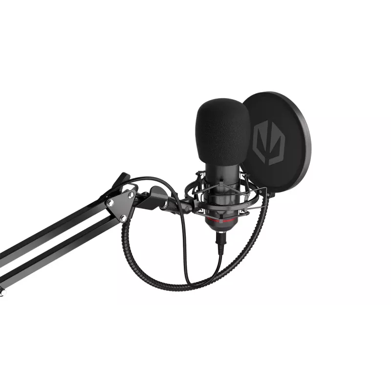 ENDORFY Solum – USB-C laidinis kardioidinis mikrofonas, 16 bitų / 48 kHz, 18–21000 Hz, stalinis laikiklis, 2,9 m kabelis, ausinių išvestis, popfiltras