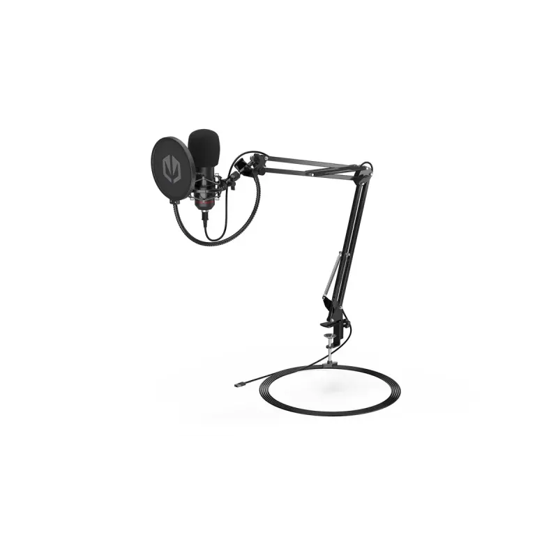 ENDORFY Solum – USB-C laidinis kardioidinis mikrofonas, 16 bitų / 48 kHz, 18–21000 Hz, stalinis laikiklis, 2,9 m kabelis, ausinių išvestis, popfiltras