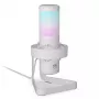 ENDORFY AXIS Streaming White – USB mikrofonas, kardioidinis, 30–18 kHz, 192 kHz/24 bit, stalinis stovas, nutildymas, ausinių išvestis