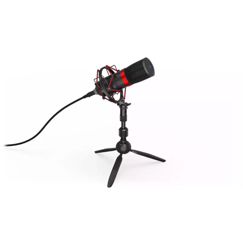ENDORFY Solum Streaming T – USB laidas, 24 bitų / 48 kHz, 18–21000 Hz, stalinis laikiklis, ausinių išvestis, juoda