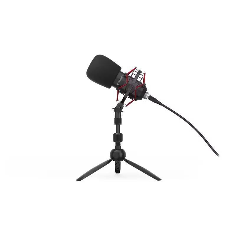 ENDORFY Solum Streaming T – USB laidas, 24 bitų / 48 kHz, 18–21000 Hz, stalinis laikiklis, ausinių išvestis, juoda