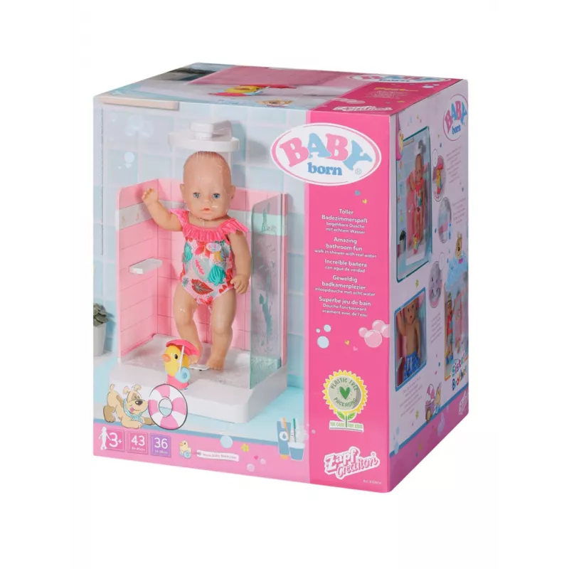 Lėlės vonios kambarys BABY born Bath Walk in Shower, rekomenduojamas amžius nuo 3 metų