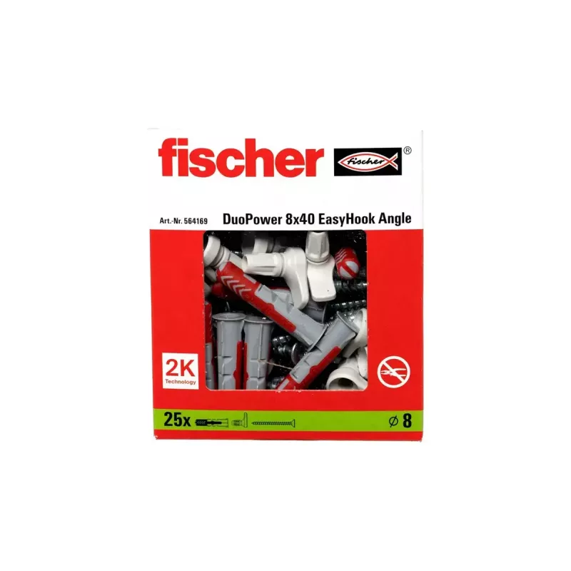 Kablio adapterio ir kaiščių rinkinys Fischer 564169 25 vnt. Plastikas 8 mm