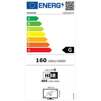 Samsung Q80D GQ85Q80DATXZG televizorius 2,16 m (85 col.) 4K Ultra HD QLED Smart TV sidabrinis