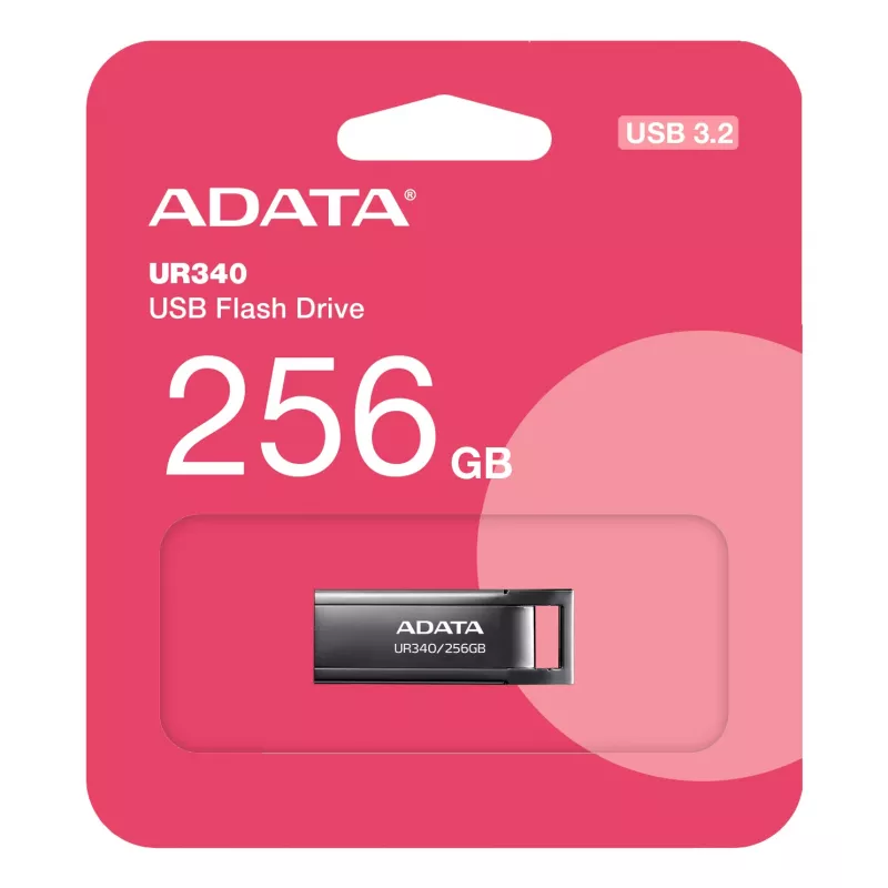 ADATA UR340 USB atmintinė 256 GB USB Type-A 3.2 Gen 1, skaitymo sparta iki 100 MB/s, juoda