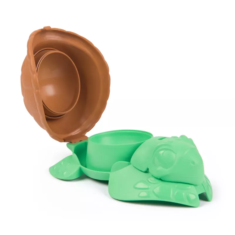 Kinetic Sand Project Planet Turtle Beach 14oz žaidimo smėlis, įrankiai ir formelės, tvarūs sensoriniai žaislai vaikams