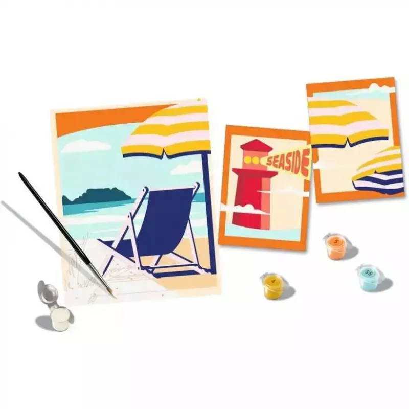 Ravensburger Piešimo rinkinys CreArt galerijos sieninis rinkinys „Prie paplūdimio“ 23901 – tapybos rinkinys su rėmo plokštėmis