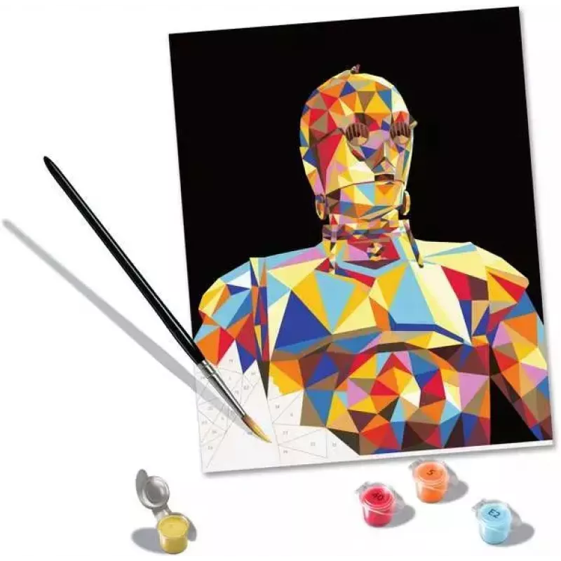 Piešimo rinkinys Ravensburger CreArt Star Wars C-3PO – drobės piešimo rinkinys figūrėlės kūrimui