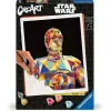 Piešimo rinkinys Ravensburger CreArt Star Wars C-3PO – drobės piešimo rinkinys figūrėlės kūrimui