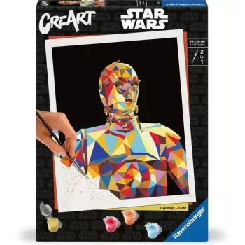 Piešimo rinkinys Ravensburger CreArt Star Wars C-3PO – drobės piešimo rinkinys figūrėlės kūrimui