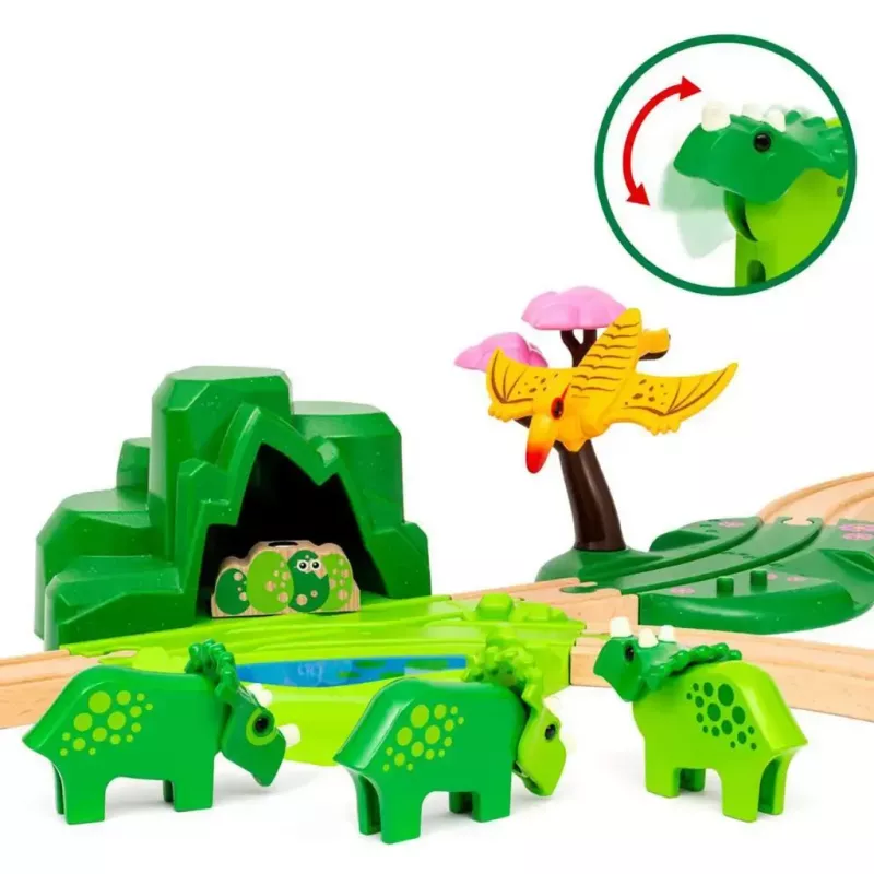 Geležinkelio rinkinys Ravensburger Dinozaurų deluxe rinkinys BRIO World 63610400 su interaktyviomis funkcijomis
