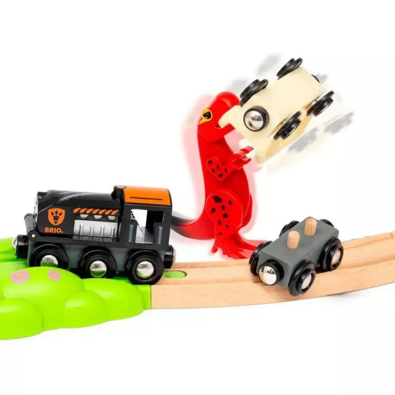 Geležinkelio rinkinys Ravensburger Dinozaurų deluxe rinkinys BRIO World 63610400 su interaktyviomis funkcijomis