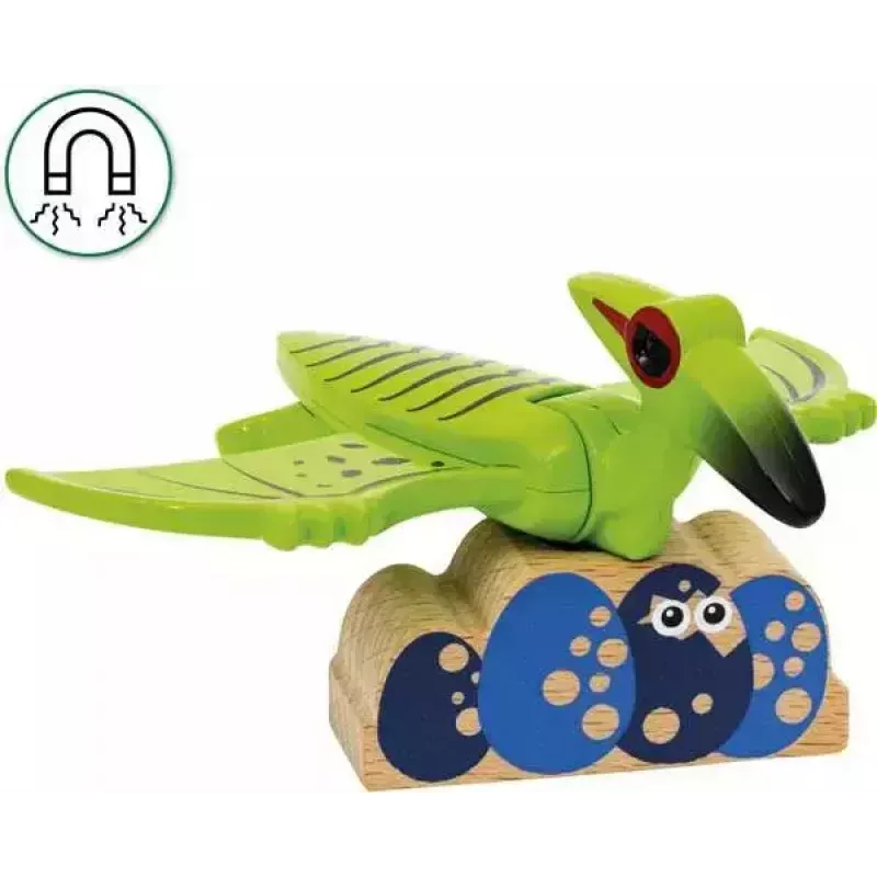 BRIO Dinozaurų baterijomis varomas traukinys, medinis, įvairiaspalvis, 3+