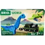 BRIO Dinozaurų baterijomis varomas traukinys, medinis, įvairiaspalvis, 3+