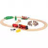 Ravensburger BRIO World Red Lola Farm Train Set – medinis traukinukų žaidimų rinkinys su ūkio tema