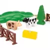 Ravensburger BRIO World Red Lola Farm Train Set – medinis traukinukų žaidimų rinkinys su ūkio tema