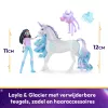 Unicorn Academy, Layla ir Glacier su 2 aksesuarais ir plaukų formavimo įrankiu, lėlės ir vienaragio žaislai mergaitėms nuo 4 metų