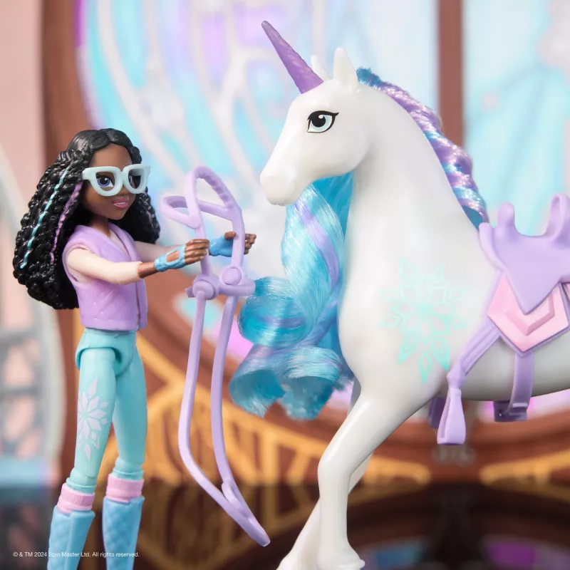 Unicorn Academy, Layla ir Glacier su 2 aksesuarais ir plaukų formavimo įrankiu, lėlės ir vienaragio žaislai mergaitėms nuo 4 metų