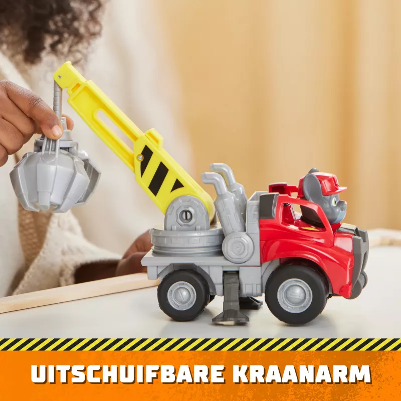 Rubble & Crew „Charger“ krano griebtuvas – žaislinis sunkvežimis su judančiomis dalimis ir kolekcine figūrėle, vaikams nuo 3 metų