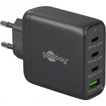 Goobay 64819 AC greitas įkroviklis 3×USB Type-C 100-240 V juodas