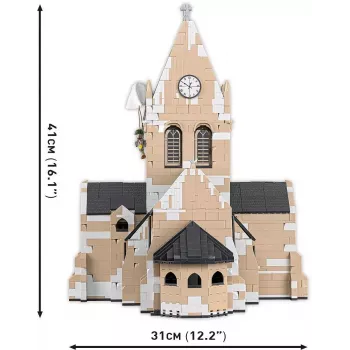 Statybiniai blokeliai Cobi Sainte-Mère-Église bažnyčia 2280 dalių 10 metų