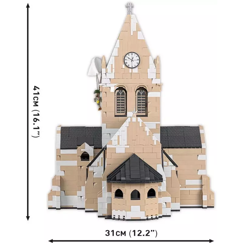 Statybiniai blokeliai Cobi Sainte-Mère-Église bažnyčia 2280 dalių 10 metų