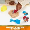 Rubble & Crew, Charger & Wheeler veikėjų figūrėlės su Kinetic Build-It smėliu ir 2 statybiniais įrankiais, PAW Patrol žaislai vaikams nuo 3 metų
