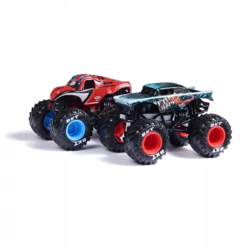 Monster Jam oficialūs Marvel Herojai: Geležinis žmogus prieš Karo mašiną liejiniai monstrų sunkvežimiai, 1:64 skalė, žaislai vaikams nuo 3 metų