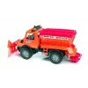 BRUDER MB Unimog sniego valymo sunkvežimis, ABS konstrukcija, rekomenduojamas amžius 4+