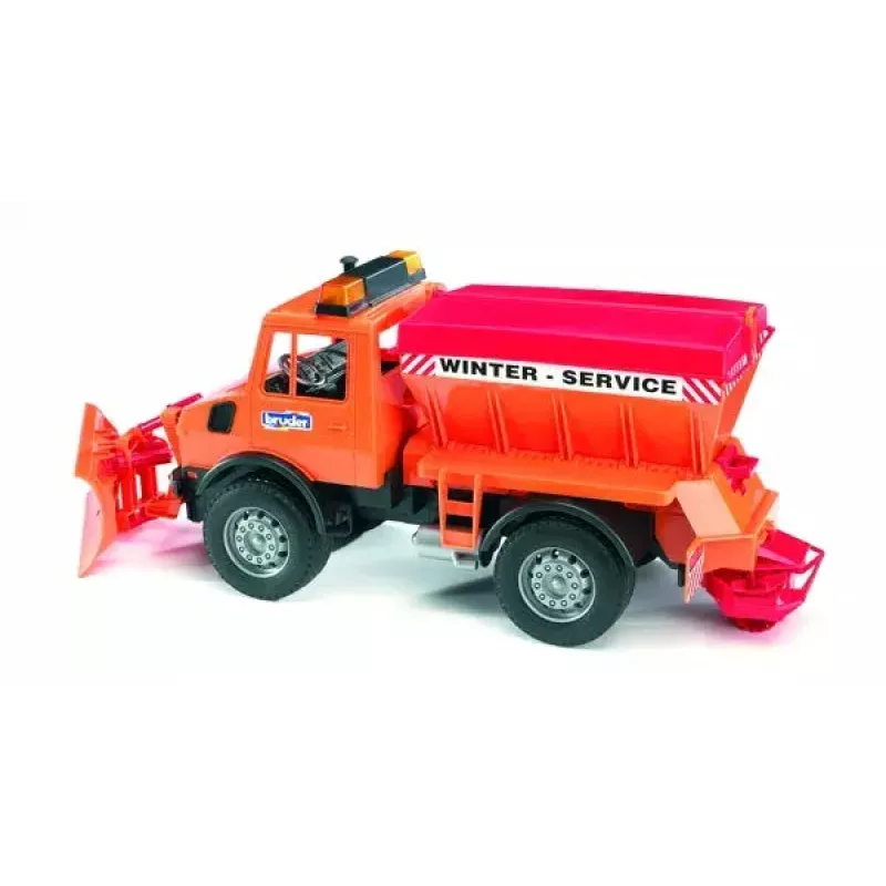 BRUDER MB Unimog sniego valymo sunkvežimis, ABS konstrukcija, rekomenduojamas amžius 4+