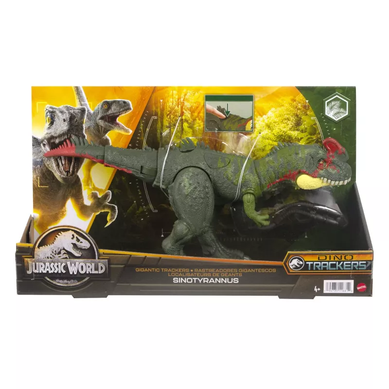 MATTEL Jurassic World GIGANTIC TRACKERS Sinotyrannus žalias/raudonas plastikinis žaislas 4+