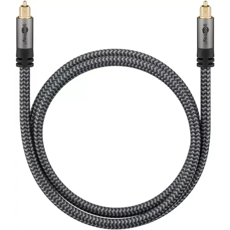 Skaitmeninis optinis garso kabelis WENTRONIC Goobay 65305 TOSLINK į TOSLINK 2 m, varis, paauksuoti kontaktai, juodas/sidabrinis