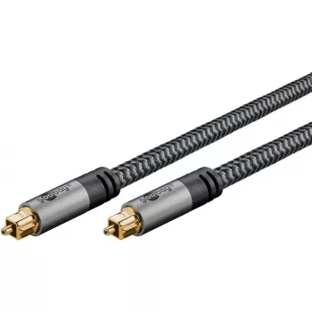 Skaitmeninis optinis garso kabelis WENTRONIC Goobay 65305 TOSLINK į TOSLINK 2 m, varis, paauksuoti kontaktai, juodas/sidabrinis