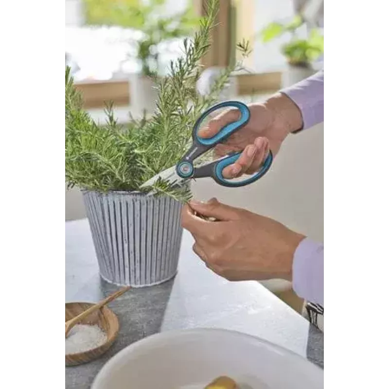 Sodo žirklės Gardena HerbCut Bypass su smailiais nerūdijančio plieno ašmenimis, žalios, plastikinė rankena, Vokietija