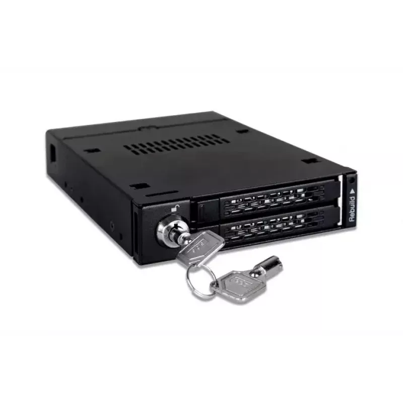 Icy Dock ToughArmor MB992SKR-B – išorinis 3,5 inch lizdo korpusas dviem 2,5 inch SSD/HDD su aparatiniu RAID