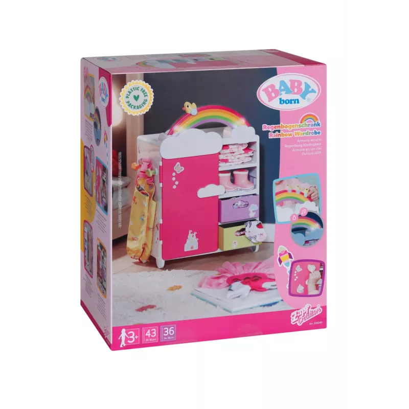 BABY born Rainbow Wardrobe lėlių spinta su šviesos efektais