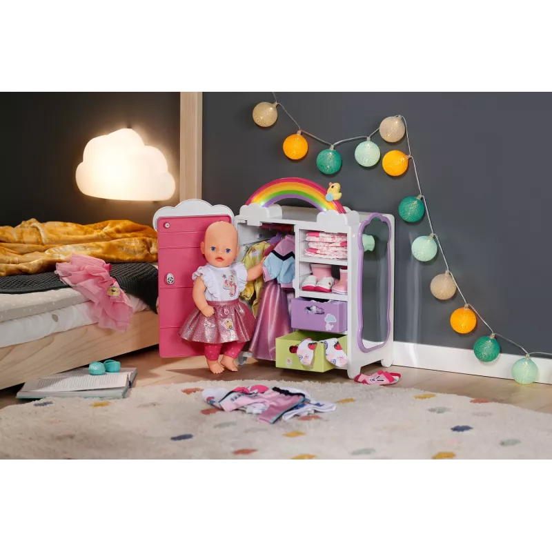 BABY born Rainbow Wardrobe lėlių spinta su šviesos efektais