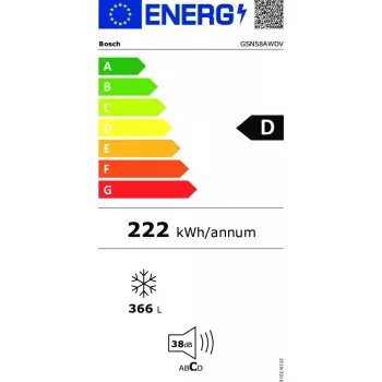 Bosch Serie 6 GSN58AWDV šaldiklis, stovimas, 366 L, baltas