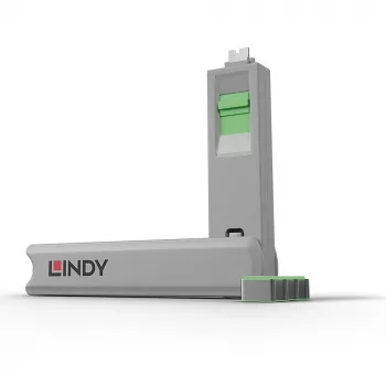 USB Type C prievado blokavimo raktas Lindy, 4 vnt., žalia