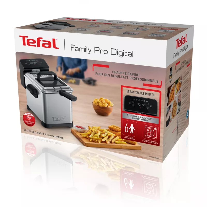 Tefal Family Pro FR507D vienkartinė 4 L 2400 W gruzdintuvė, nerūdijantis plienas