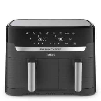 Tefal Dual Easy Fry & Grill EY905B Dviguba 8,3 L 2700 W Karšto oro gruzdintuvė Pilka