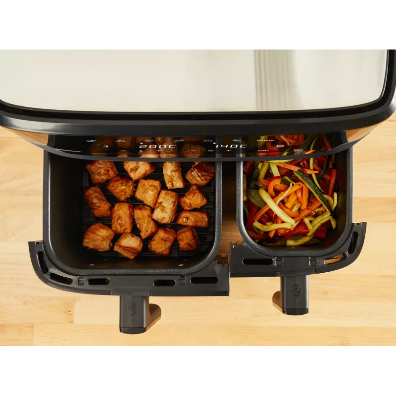 Tefal Dual Easy Fry & Grill EY905B Dviguba 8,3 L 2700 W Karšto oro gruzdintuvė Pilka