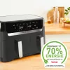 Tefal Dual Easy Fry & Grill EY905B Dviguba 8,3 L 2700 W Karšto oro gruzdintuvė Pilka