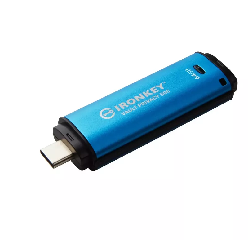 Kingston Technology IronKey 64GB USB-C Vault Privacy 50C AES-256 šifruotas, FIPS 197
