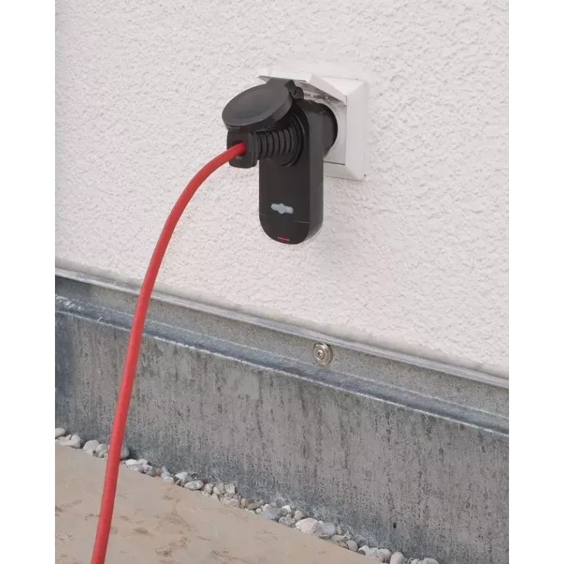 Brennenstuhl Comfort-Line RC CE1 0201 nuotoliniu būdu valdomų lizdų rinkinys, 2 lizdai su pulteliu, IP44, juodas