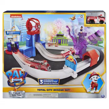 PAW Patrol True Metal Total City Rescue Movie Track Set su išskirtiniu Marshall automobiliu, 1:55, žaislai vaikams nuo 3 metų