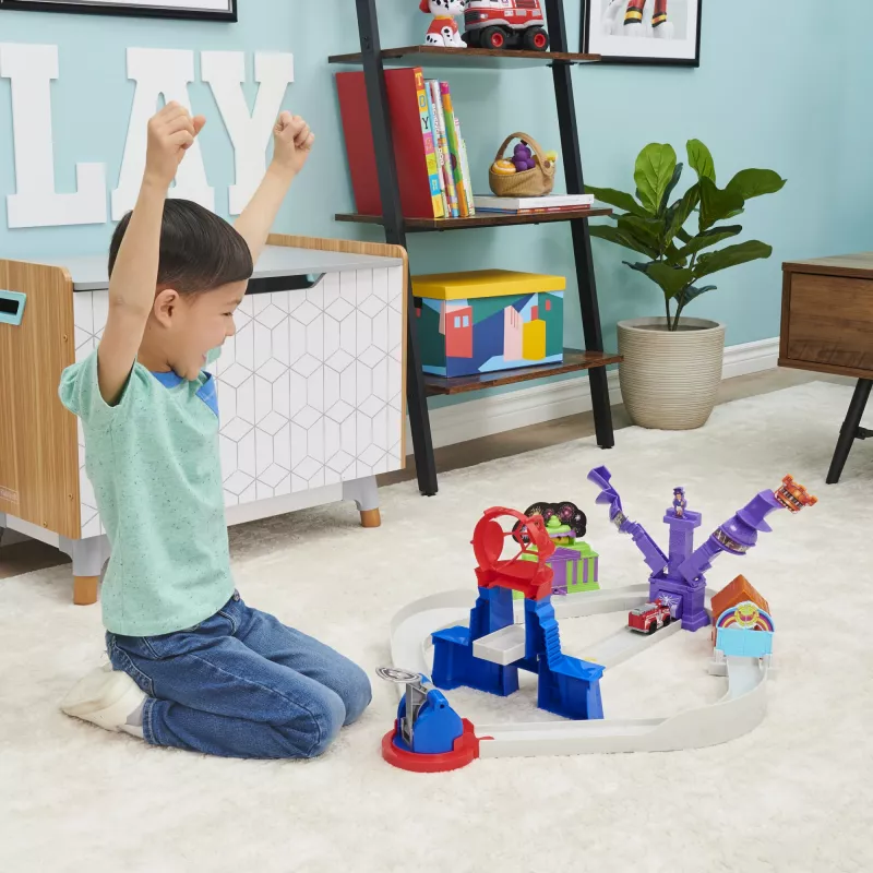 PAW Patrol True Metal Total City Rescue Movie Track Set su išskirtiniu Marshall automobiliu, 1:55, žaislai vaikams nuo 3 metų